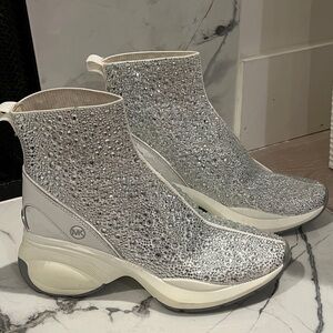 Michael Kors Sparkling Silver High-Top Sneakers